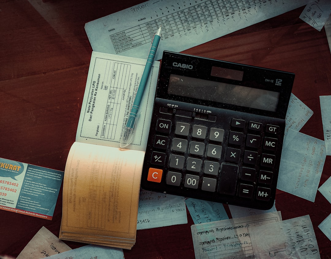 receipts expense documents desk calculator